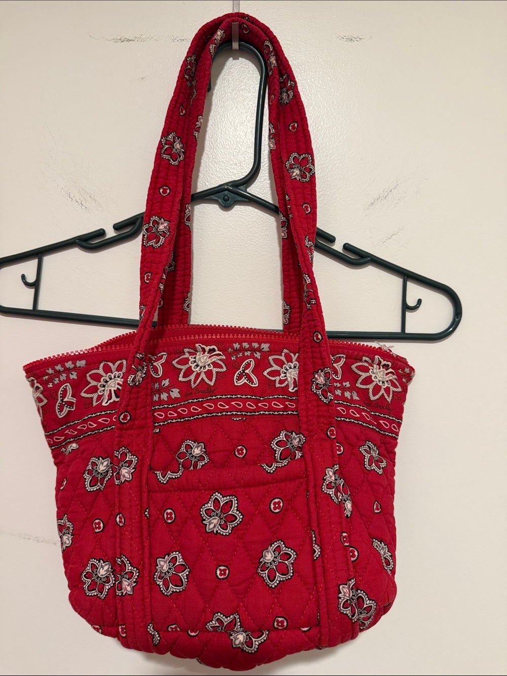 Vera Bradley Red Quilted Mini Bandana-Print Tote